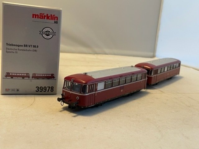 Preview of the first image of Märklin H0 - 39978 - Railcar - Rail bus with trailer series VT 98.9 - (8458) - DB.