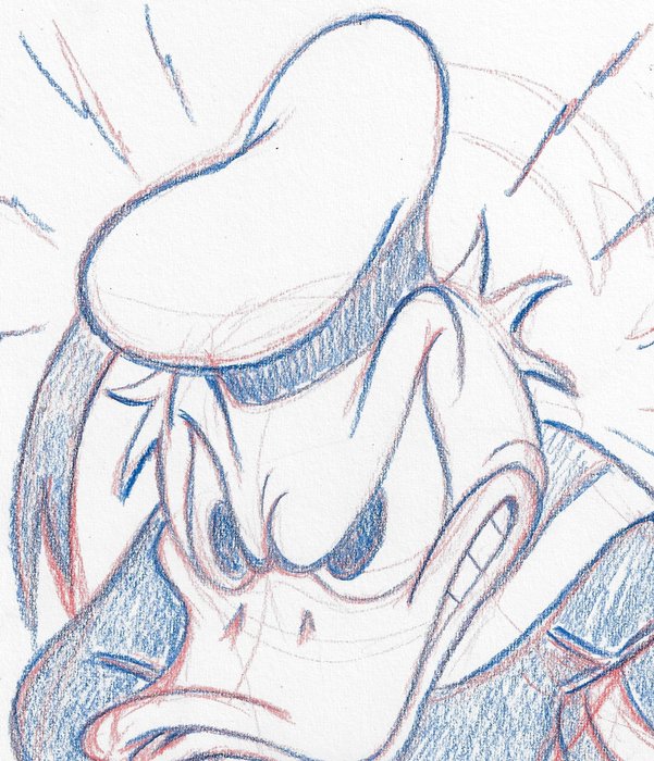 Image 2 of Donald Duck - Just being grumpy - Original Signed Sketch Drawing by Millet
