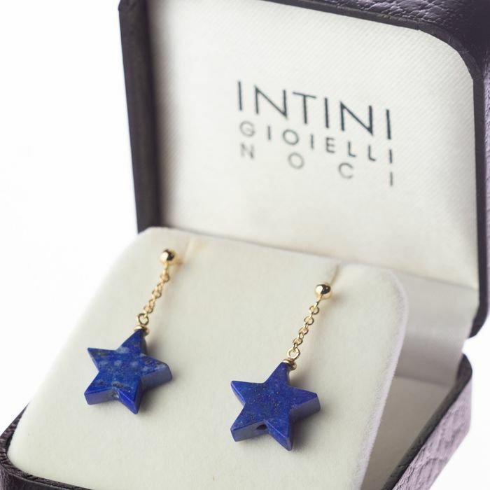 Image 3 of Intini Jewels - 18 kt. Gold, Yellow gold - Earrings - 15.00 ct Lapis lazuli