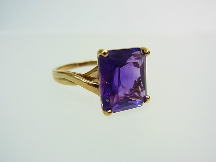 Image 2 of 8 kt. Yellow gold - Ring - 4.10 ct Amethyst