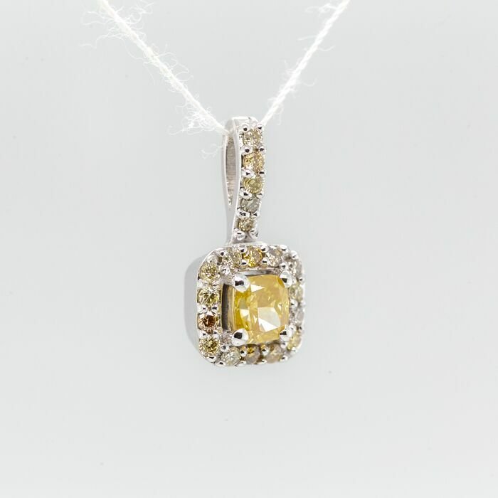Image 2 of No reserve price - 0.40 tcw - 14 kt. White gold - Pendant Diamond