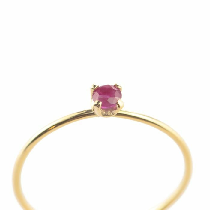 Preview of the first image of Intini Jewels - 18 kt. Gold, Yellow gold - Ring - 0.20 ct Ruby.