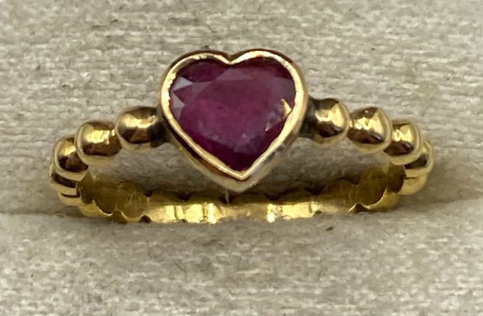 Image 2 of NO RESERVE PRICE - 18 kt. Yellow gold - Ring Ruby