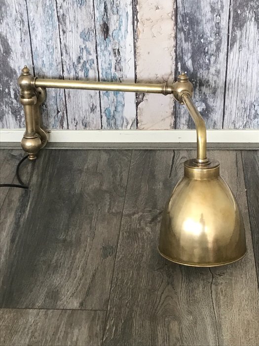 Preview of the first image of Swivel arm wall map reading lamp (1) - Brass - Mid 20th century.