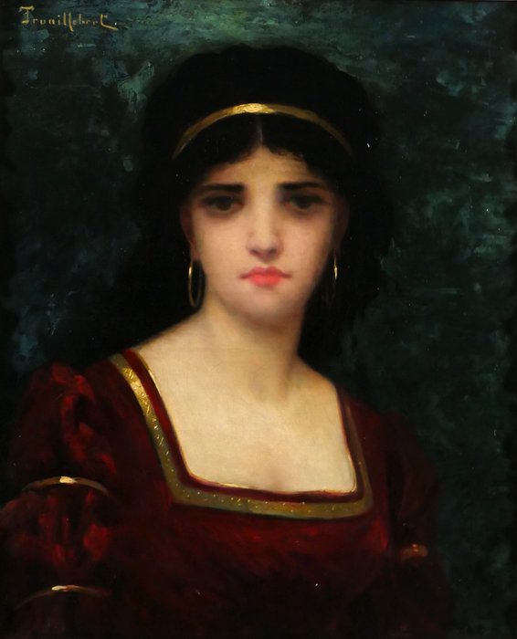 Preview of the first image of Paul Désiré Trouillebert (1831-1900) - Portrait of a mysterious woman.