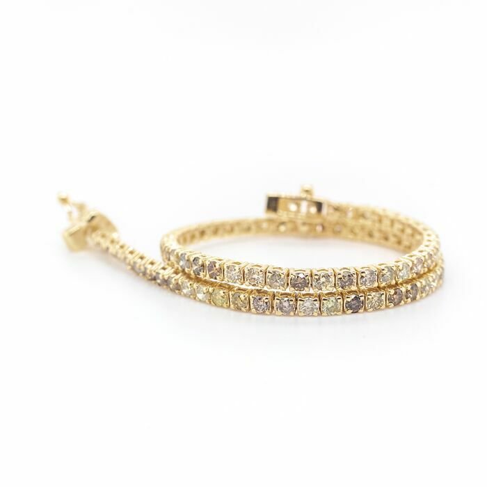 Image 2 of No reserve price - 2.34 tcw - 14 kt. Yellow gold - Bracelet Diamond
