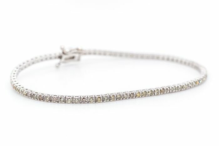 Image 2 of No reserve price - 1.77 tcw - 14 kt. White gold - Bracelet Diamond