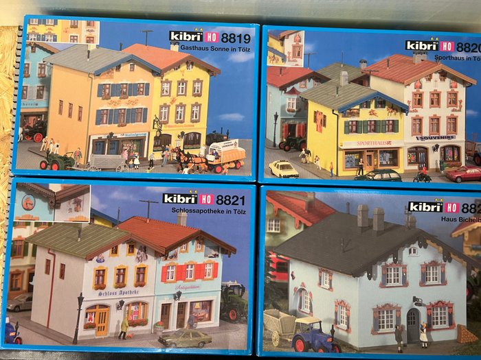 Preview of the first image of Kibri H0 - 8819, 8820, 8821, 8822 - Scenery - 4 Tölz houses building kits.