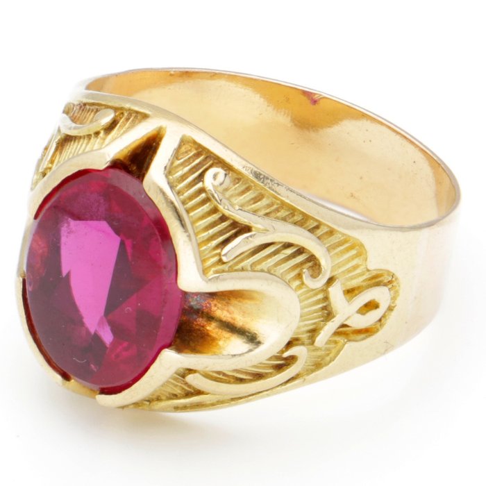 Image 2 of No reserve - 18 kt. Gold - Ring - 4.12 ct Ruby