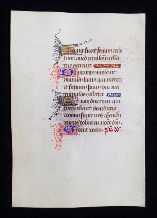 Image 2 of (French Atelier) - Manuscript; One illuminated leaf from a book of hours - XV century
