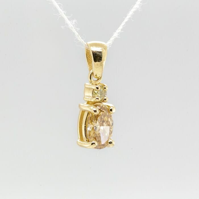 Image 2 of No reserve price - 0.44 tcw - 14 kt. Yellow gold - Pendant Diamond
