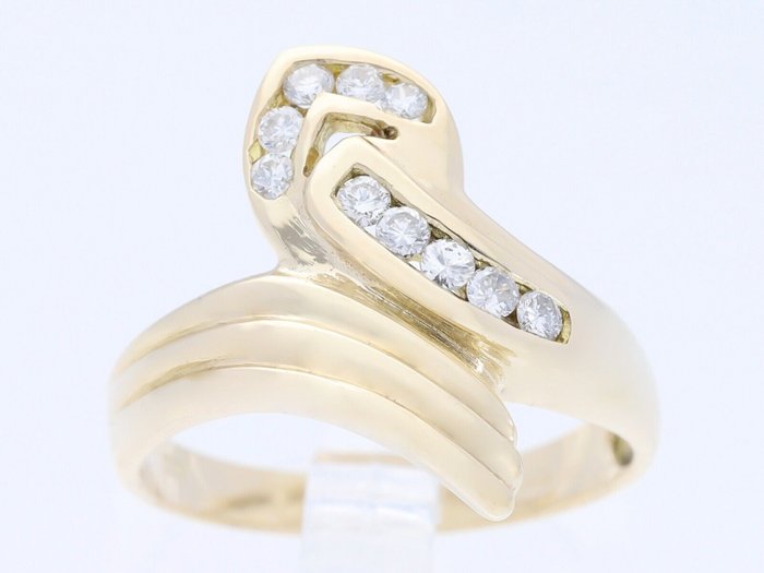 Preview of the first image of 14 kt. Yellow gold - Ring - 0.40 ct Diamond.