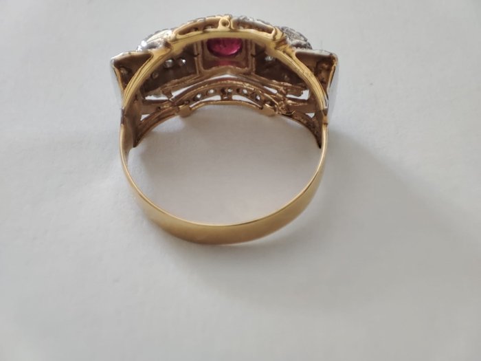 Image 3 of 14 kt. Gold - Ring - 0.30 ct Ruby - Diamonds