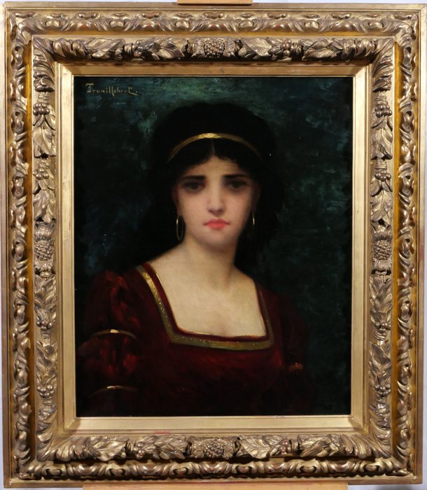 Image 2 of Paul Désiré Trouillebert (1831-1900) - Portrait of a mysterious woman