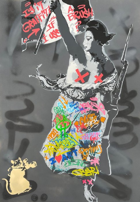 Preview of the first image of Quiona+ (1987) - 'Banksy Photographs Delacroix'.