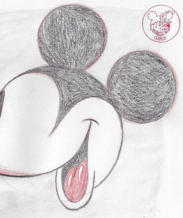Image 2 of Mickey Mickey Mouse - Waving - Original Signed Sketch Drawing by Millet
