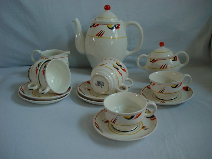 Preview of the first image of Willem Rozendaal - Petrus Regout - art deco coffee service.