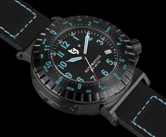 Image 2 of Tecnotempo - "NO RESERVE PRICE" Diver's 300M WR "Aviator" - Limited Edition - - TT.300G.NNBL (Black