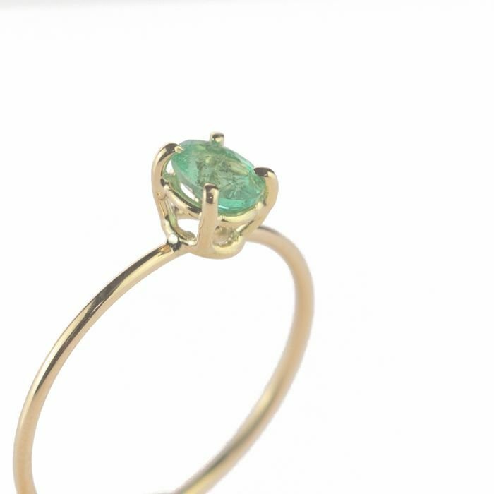 Image 3 of Intini Jewels - 18 kt. Gold, Yellow gold - Ring - 0.30 ct Emerald