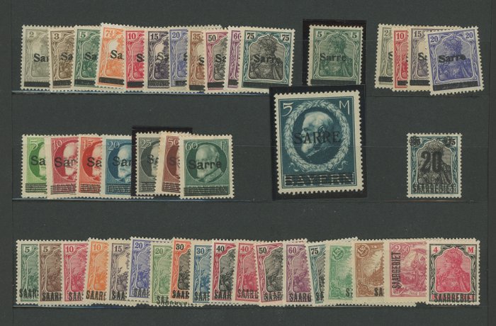 Image 2 of French Colony 1920 - Quote: over €4,000 - Saarland - Beautiful mint set including MNH, rare n°30, p