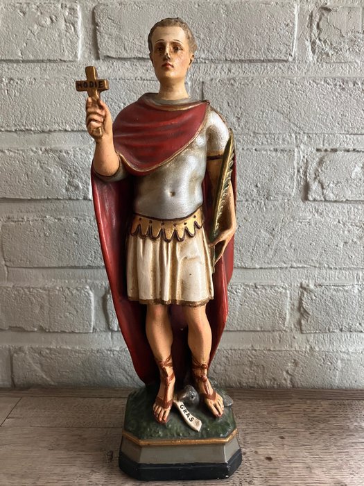 Preview of the first image of Sculpture, Saint Expedit (Pieraccini) - Plaster polychrome - Early 20th century.