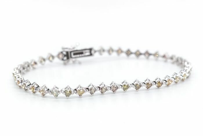 Image 2 of No reserve price - 2.05 tcw - 18 kt. White gold - Bracelet Diamond