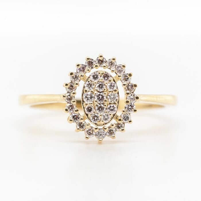 Preview of the first image of No Reserve Price - 0.30 tcw - 14 kt. Yellow gold - Ring Diamond.