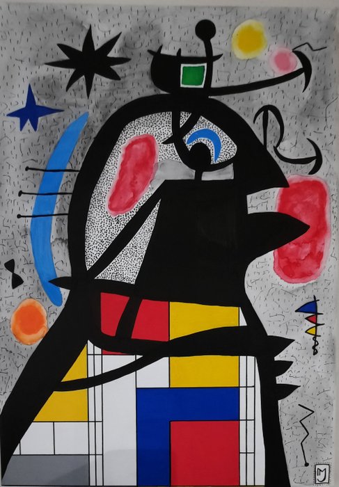 Preview of the first image of MJ (1957) - Miro meets Mondriaan.