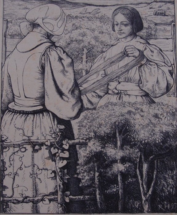 Image 2 of R.N. Roland Holst (1868-1938) - Huizer meisjes die garen winden