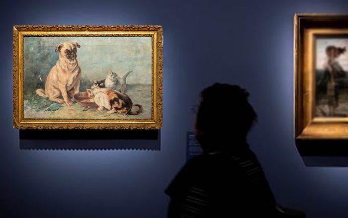 Image 2 of Pittore del primo '900 - Ritratto di cane e gatti (NO RESERVE)