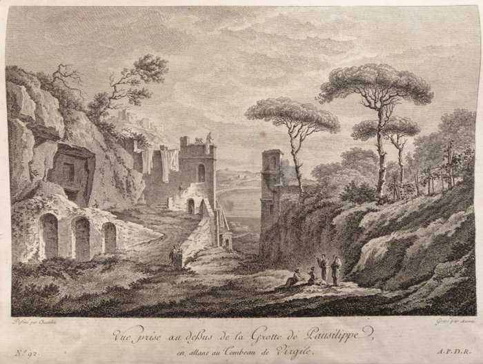 Preview of the first image of Italy, Campania, Napoli; J.C.R-de Saint-Non - Grotte de Pausillippe. Tombeau d'Agrippine. - 1781-18.