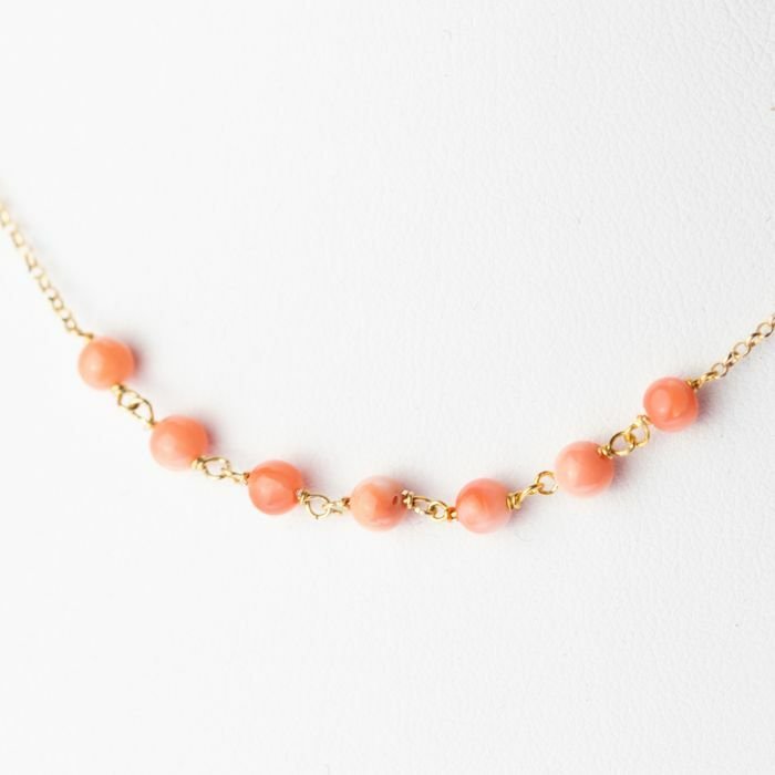 Image 2 of Intini Jewels - 18 kt. Gold, Yellow gold - Necklace - 12.30 ct Coral