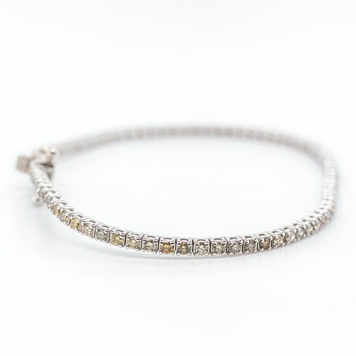 Image 3 of No reserve price - 1.77 tcw - 14 kt. White gold - Bracelet Diamond