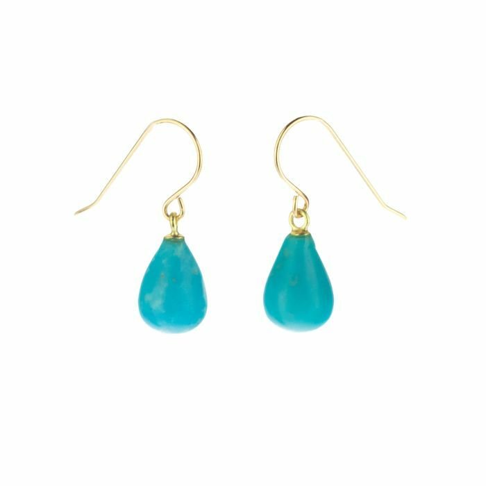 Preview of the first image of Intini Jewels - 18 kt. Gold, Yellow gold - Earrings - 5.00 ct Turquoise.