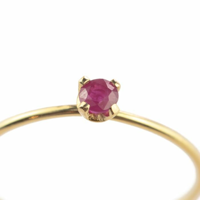 Image 2 of Intini Jewels - 18 kt. Gold, Yellow gold - Ring - 0.20 ct Ruby