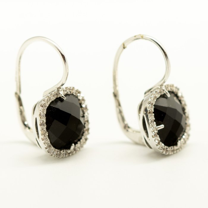 Image 2 of Intini Jewels - 18 kt. Gold, White gold - Earrings - 0.90 ct Diamond - Onyx
