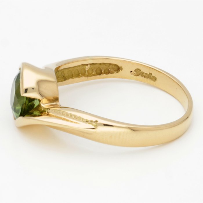 Image 3 of 18 kt. Gold - Ring - 1.29 ct Peridot