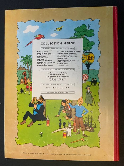 Image 3 of Tintin T16 - Objectif Lune (B29) - C - Avec dédicace de Hergé - Reprint - (1960)