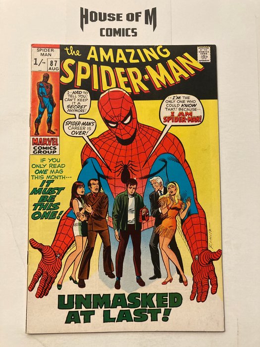 Preview of the first image of Amazing Spider-Man # 87 Silver Age Gem! "Unmasked at Last!" - Peter Parker reveals his secret Ident.