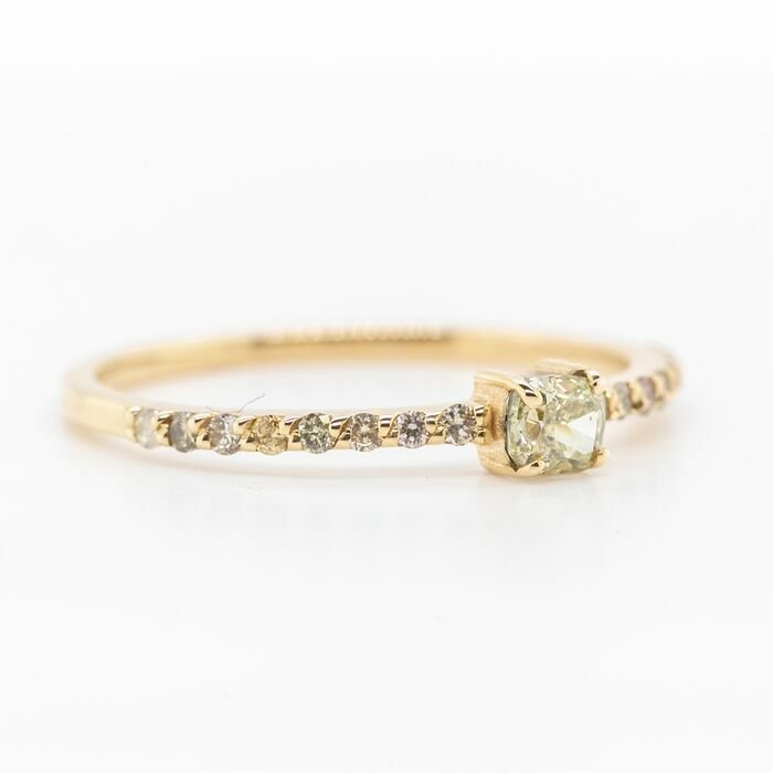 Image 2 of No Reserve Price - 0.39 tcw - 14 kt. Yellow gold - Ring Diamond