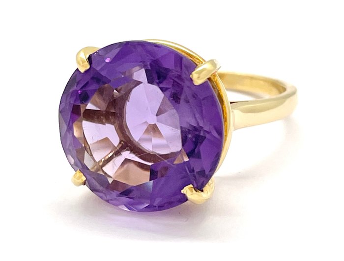 Image 2 of “NO RESERVE PRICE” - 18 kt. Yellow gold - Ring - 14.00 ct Amethyst