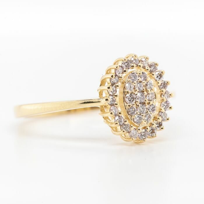 Image 2 of No Reserve Price - 0.30 tcw - 14 kt. Yellow gold - Ring Diamond