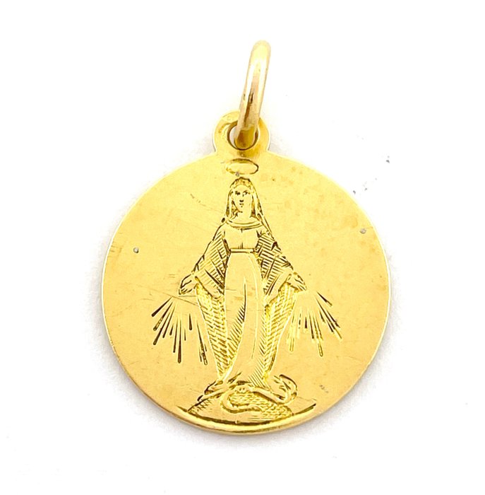 Preview of the first image of "NO RESERVE PRICE" Médaille - Fin du XIXe siècle - 18 kt. Yellow gold - Pendant.