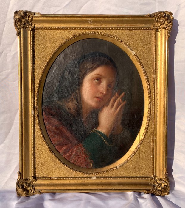 Image 3 of Scuola romantica (1820 ca.) - Fanciulla in preghiera