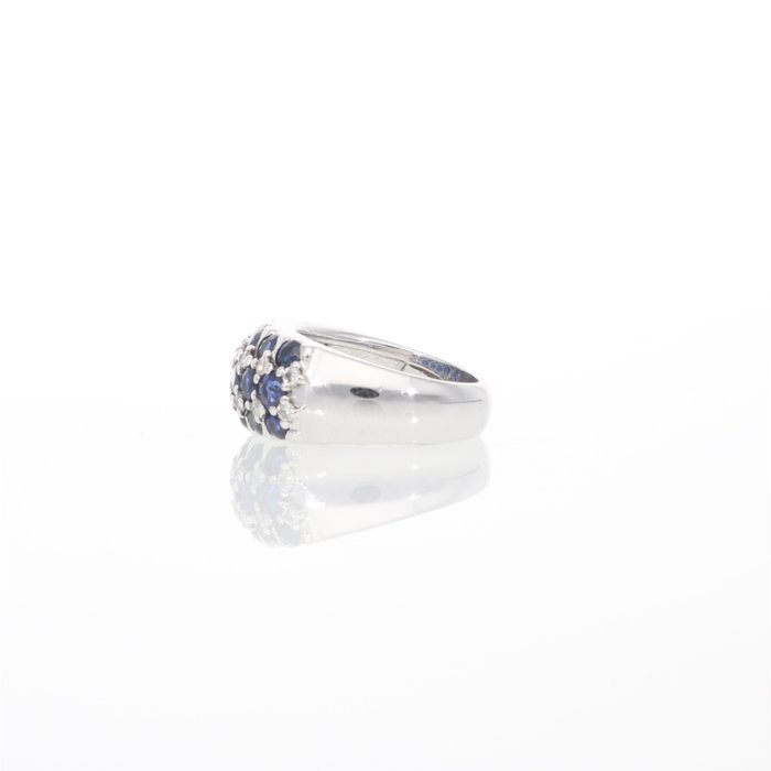 Image 3 of Sabbadini Milano - 18 kt. White gold - Ring - 3.60 ct Sapphire - Diamonds