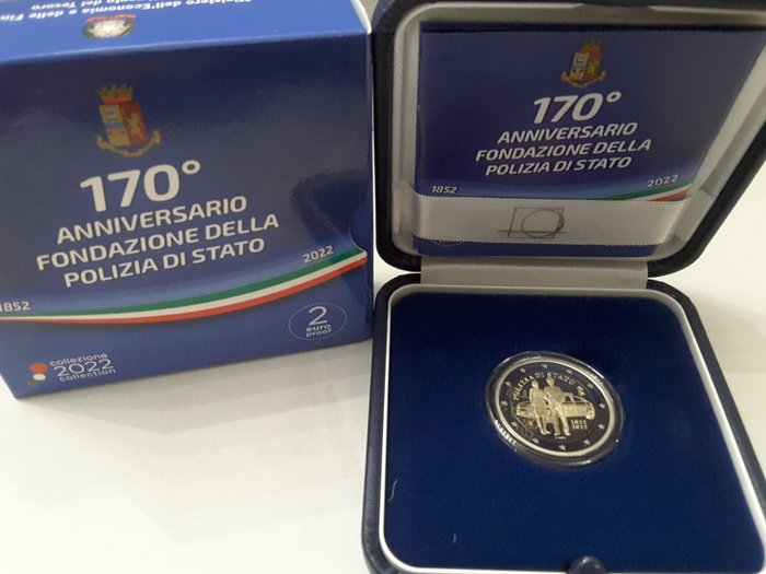 義大利. 2 Euro 2022 "Polizia di Stato" Proof  (沒有保留價)