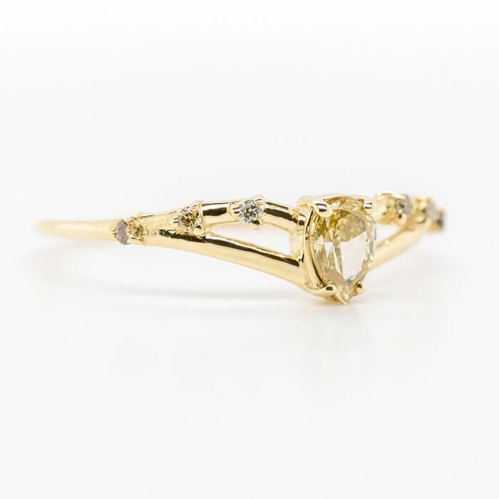 Image 2 of No Reserve Price - 0.40 tcw - 14 kt. Yellow gold - Ring Diamond