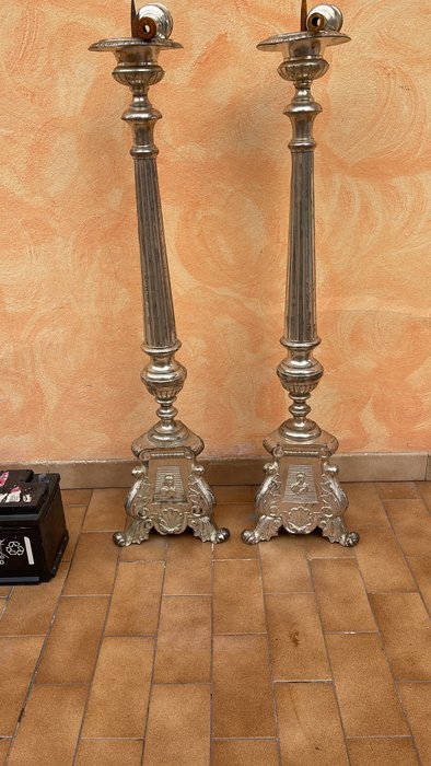 Preview of the first image of Candelabra, Candlestick - Bronze (silvered) - Early 20th century.