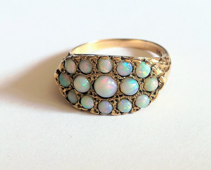 Preview of the first image of viktorianisch - 9 kt. Gold - Ring Opal.