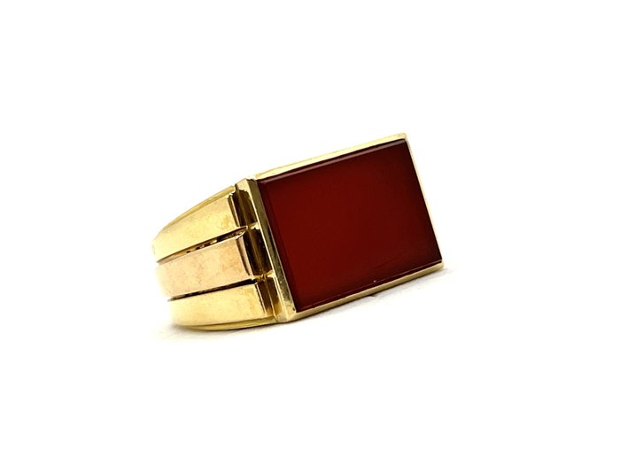 Preview of the first image of 18 kt. Pink gold, Yellow gold - Ring Carnelian.